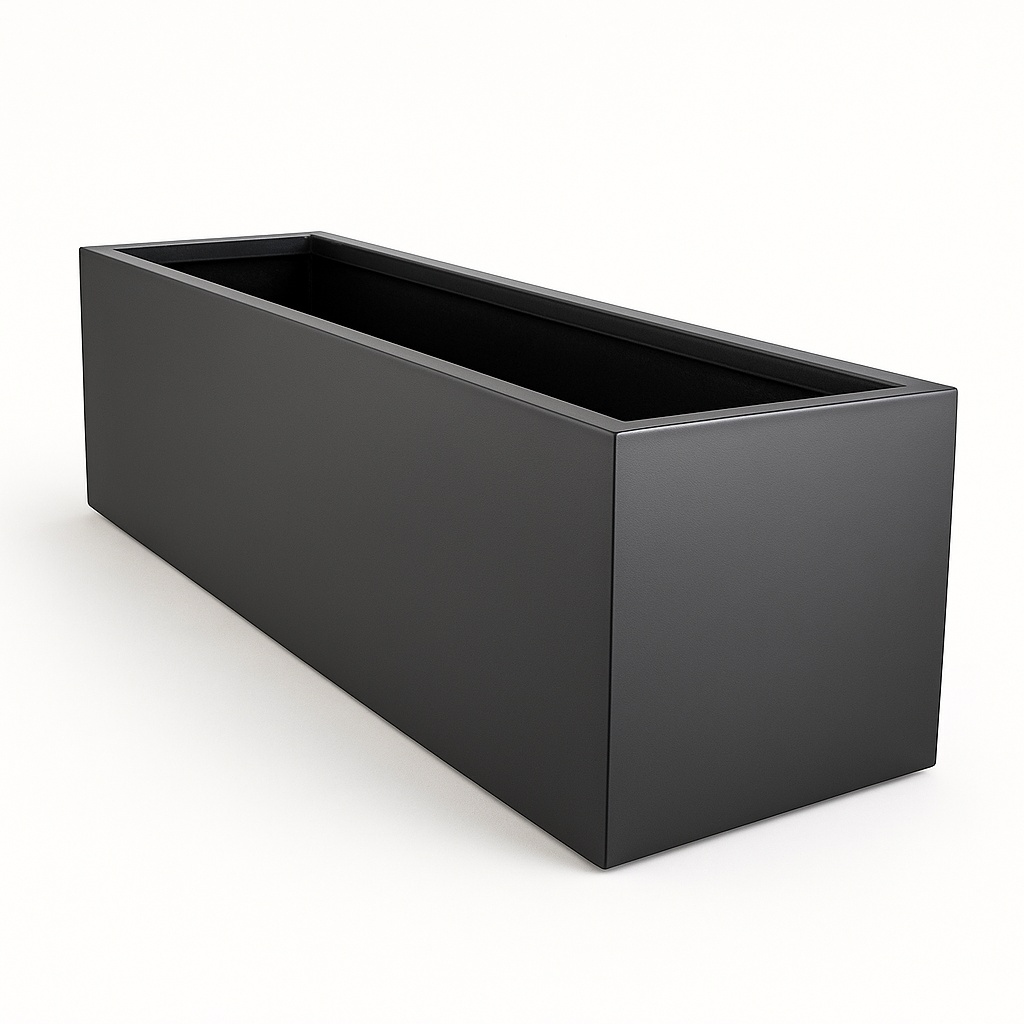 Black Rectangular Fiberglass Plant Container