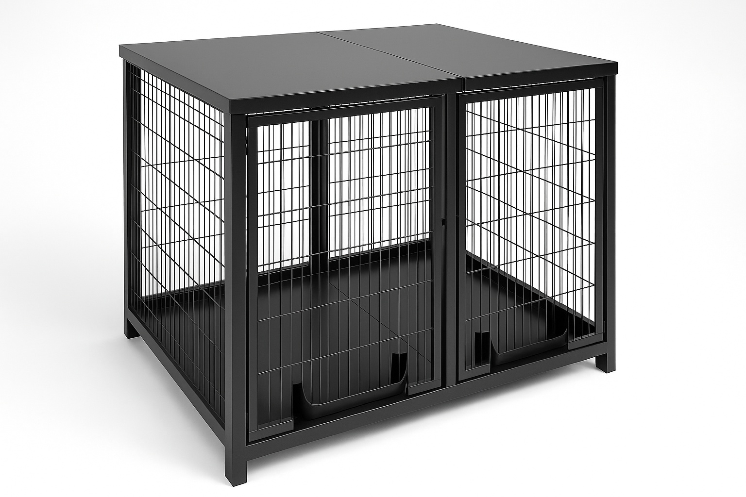 Black Stainless Steel Animal Confinement Cage