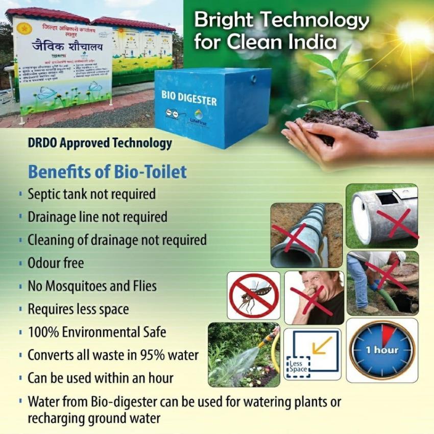 Automatic Blue FRP Biodigester DRDO Unit