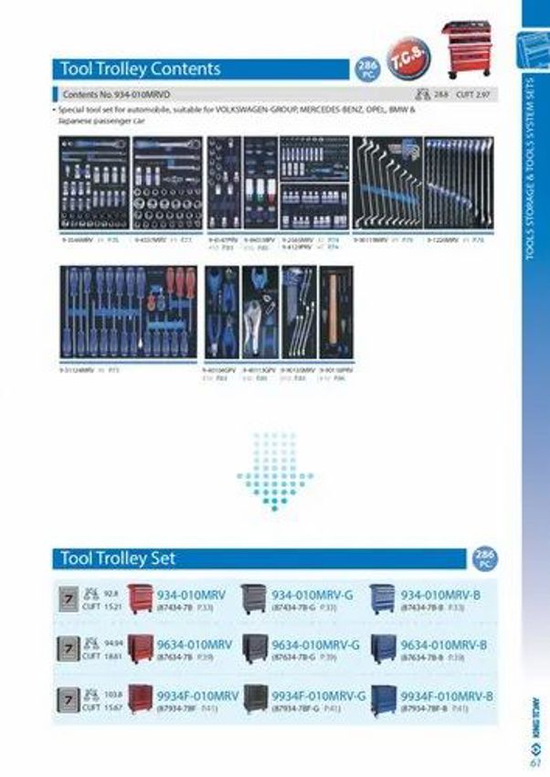 Blue Kingtony 7 Drawer Tools Cabinet
