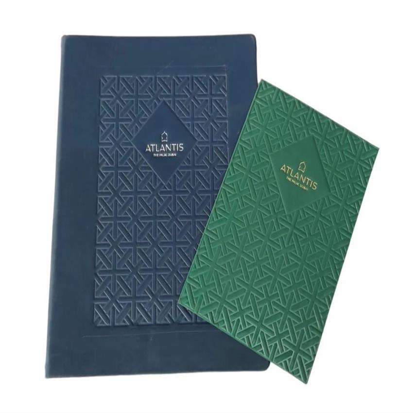 Blue Customised Leather Menu Covers A4