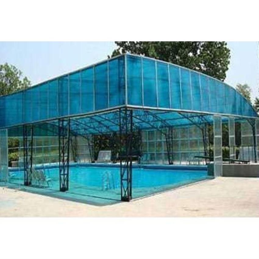 Blue Polycarbonate Pool Shed
