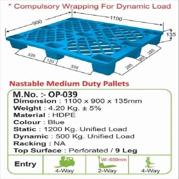Blue Storage Plastic Pallet