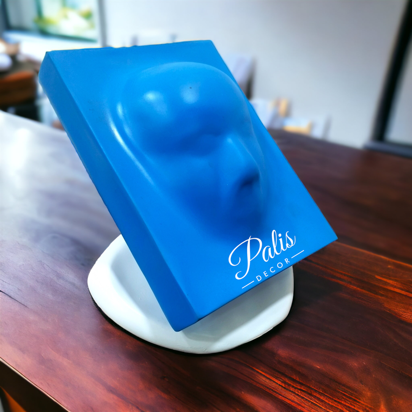 Blue Polyresin Mask Book Decor