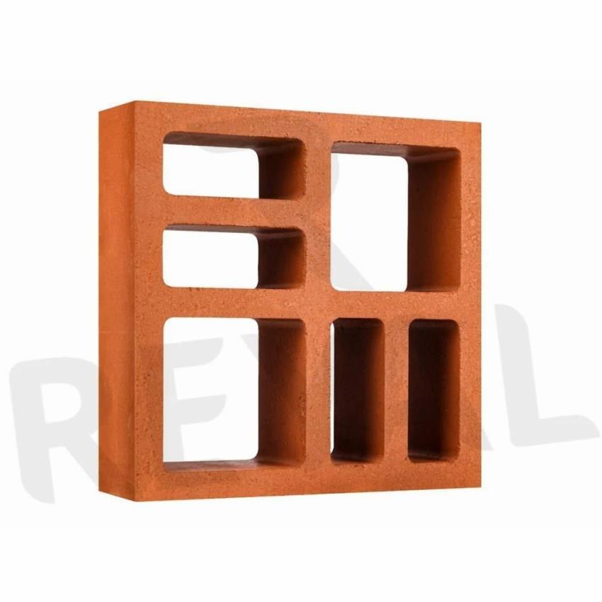 Brown Terracota Decorative Jali Square, Interior Decor, 24 x 24 Inch