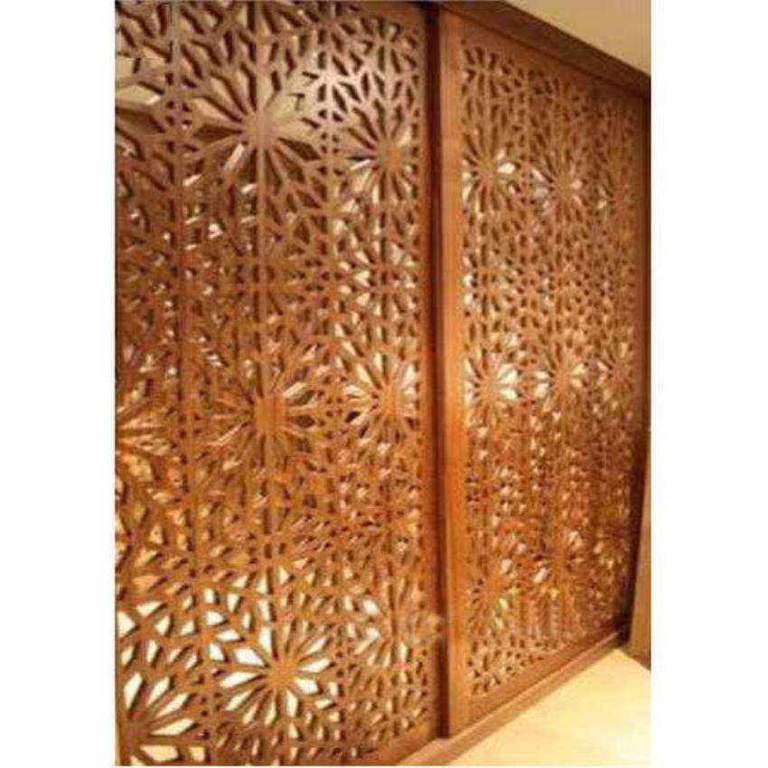 Engraved Sheesham Wood Divider, 2 Panel