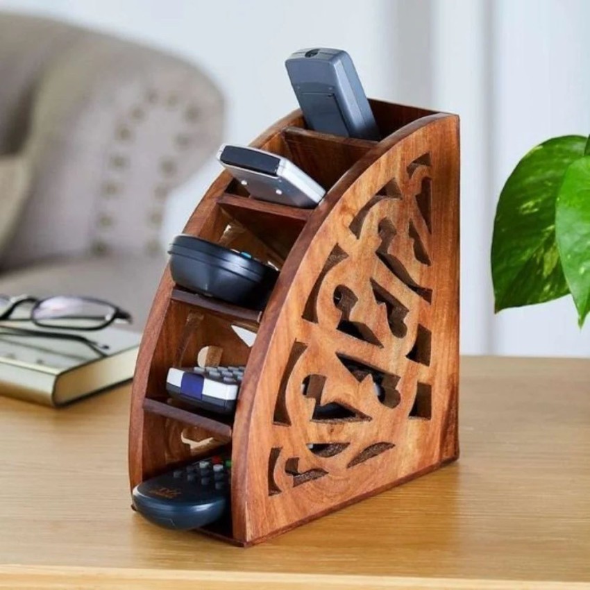 Sheesham Wood L-Compartment Remote Holder