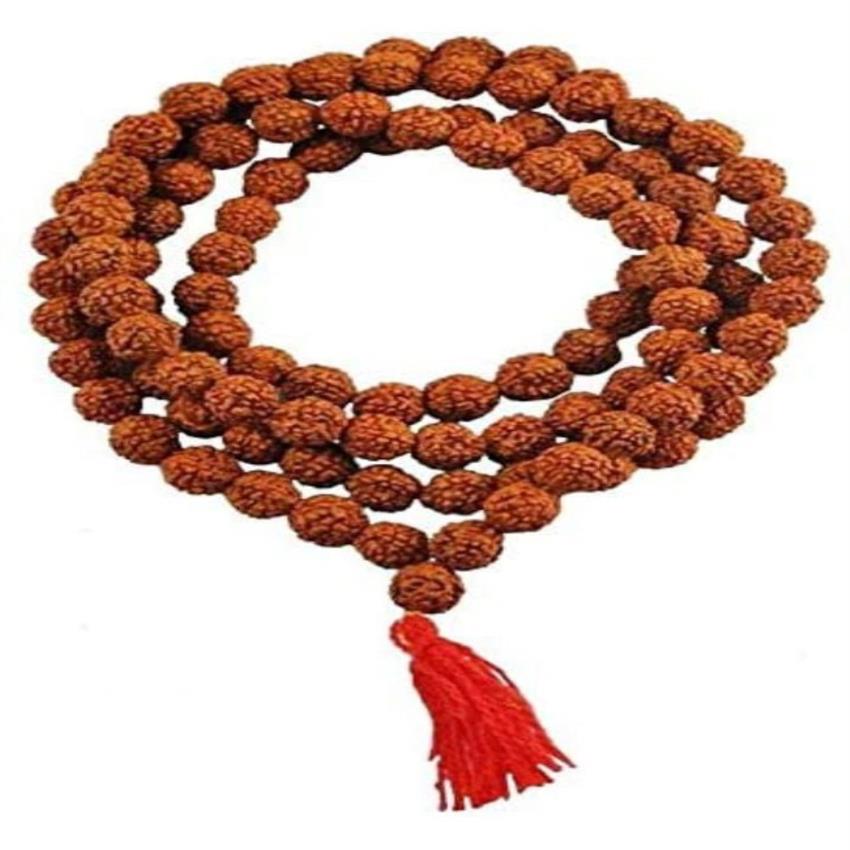 Round Brown Rudraksha Religious Mala