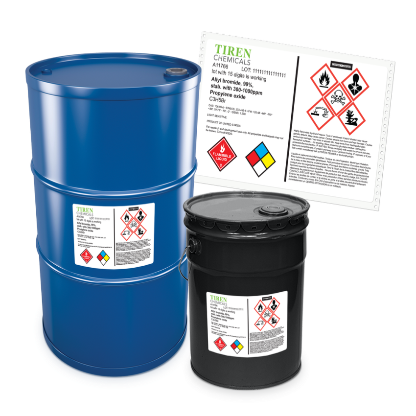 Chemical Drum Sticker - Brown Silver