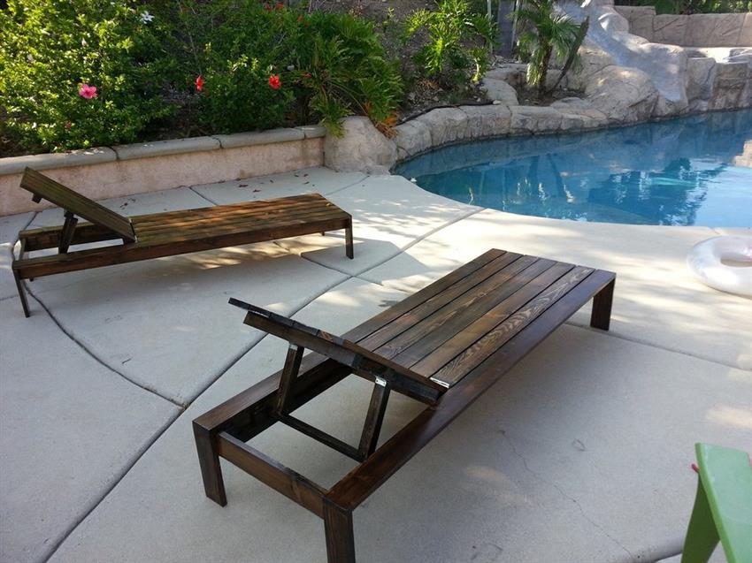 Wooden Poolside Lounger
