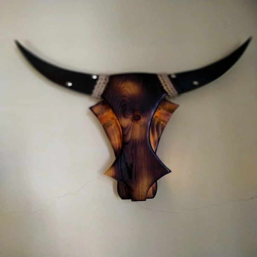 Bull Head Wall Mount FRP Decor, 30x20 Inch