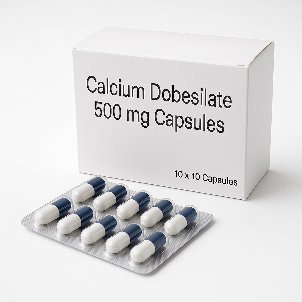 Calcium Dobesilate 500mg Capsules (10x10 Alu Alu)