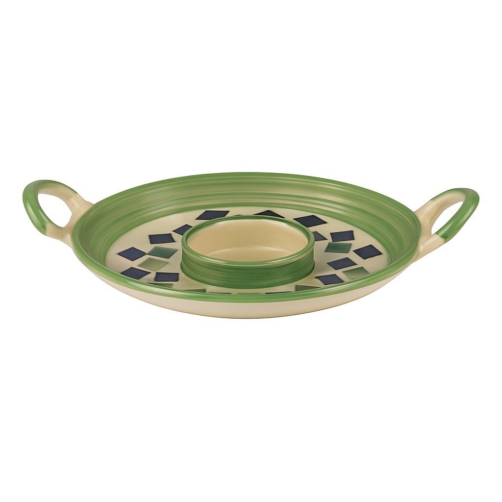Ceramic Green Snack Bowl