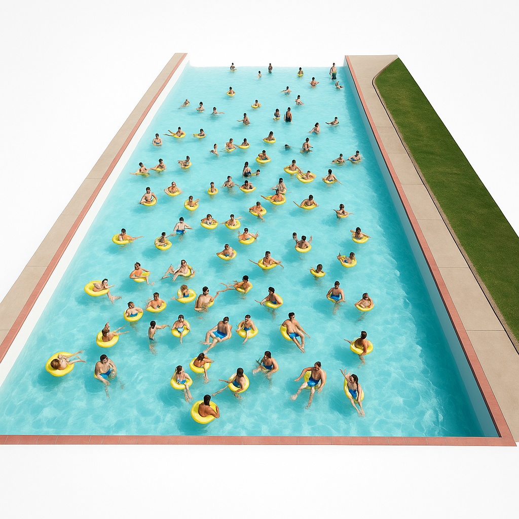 Ceramic Resort Wave Pool, Outdoor, 6 Feet