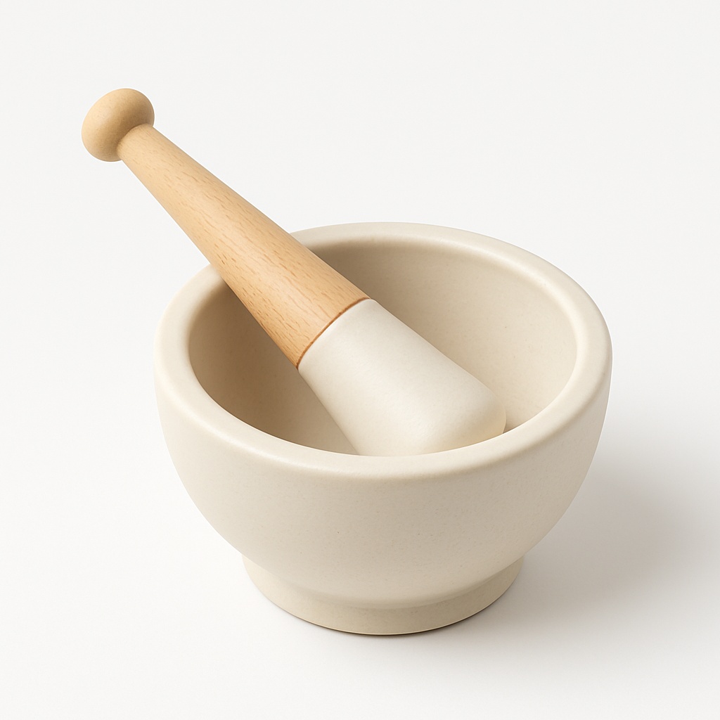 Ceramic Mortar and Pestle Set, Size 4-6 Inch