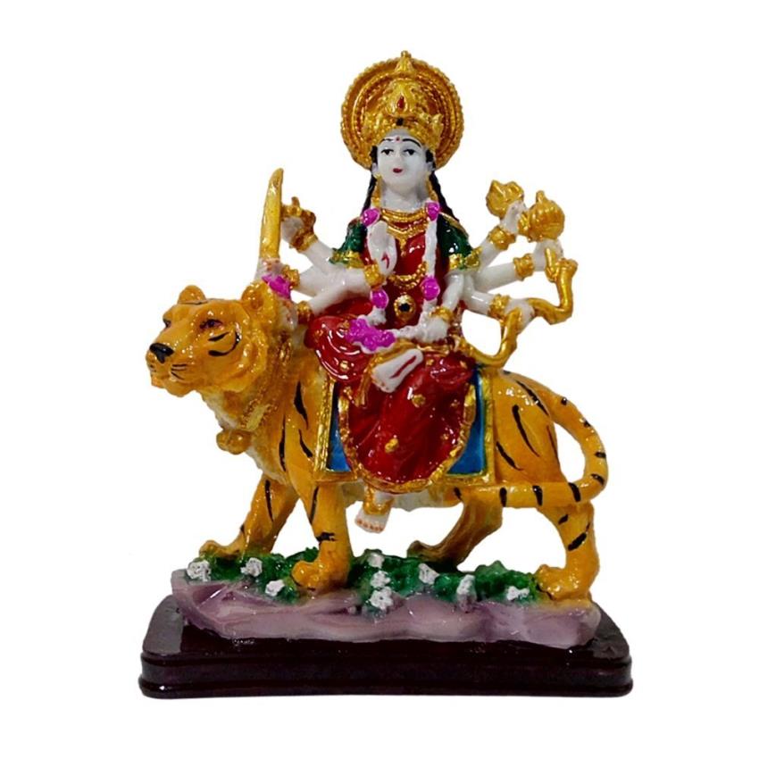 Painted Ceramic Shera Wali Mata Idol