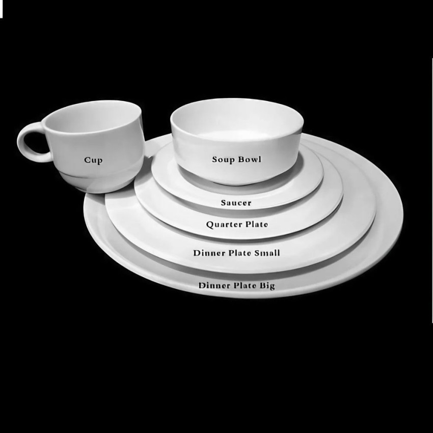 White Ceramic Hotelware Quarter Plate, 7"