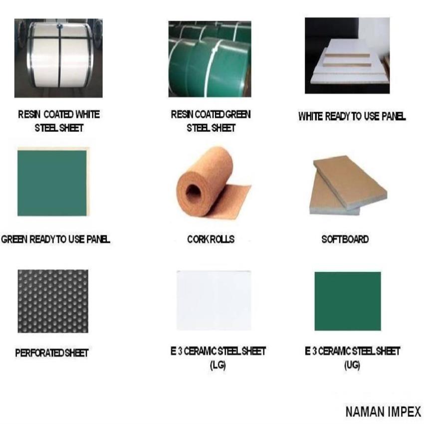 Ceramic Writing Display Board Raw Material, Aluminium Frame, Roll Size