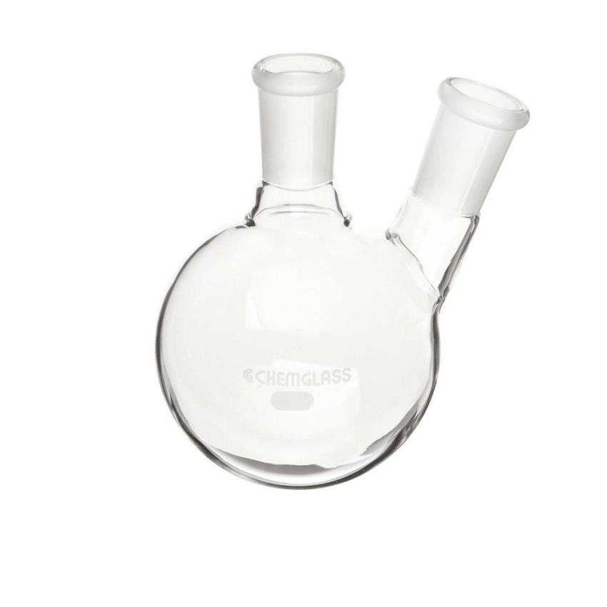 Chemglass Two Neck Round Bottom Flask, 100 ml