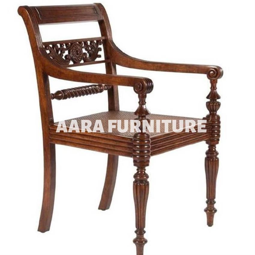 Carved Colonial Teak Chair