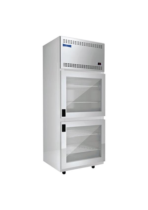 Cold Square Silver Commercial Glass Door Freezer