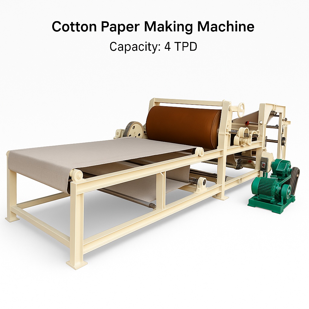 Cotton Pulp Paper Machine, 4 TPD