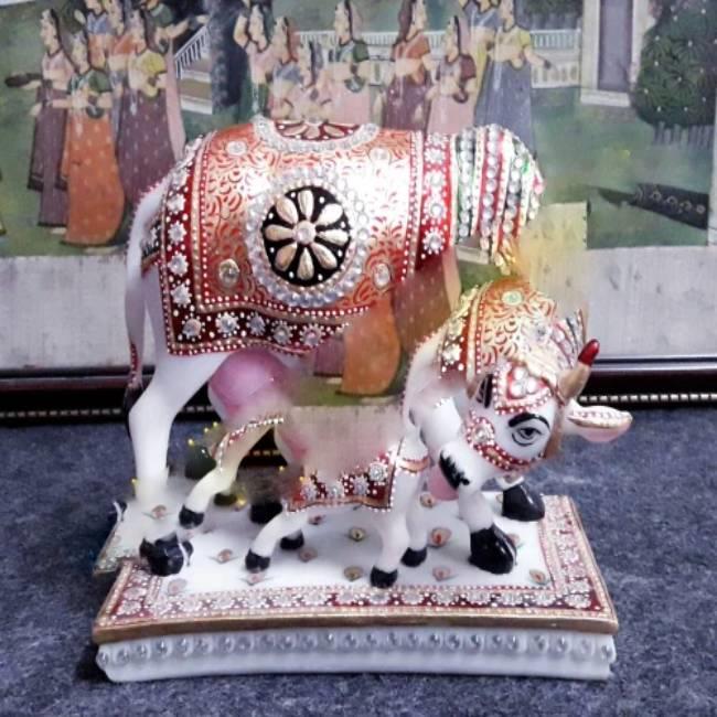 Marble Cow Figurine