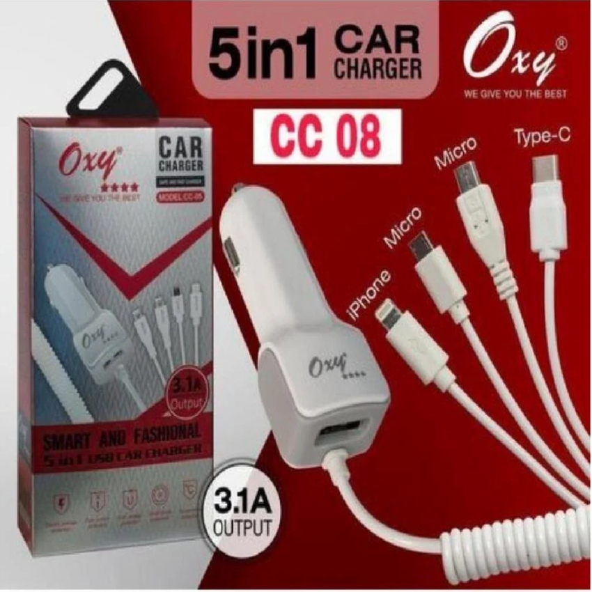 4A 5-in-1 Car Charger, 4 Port