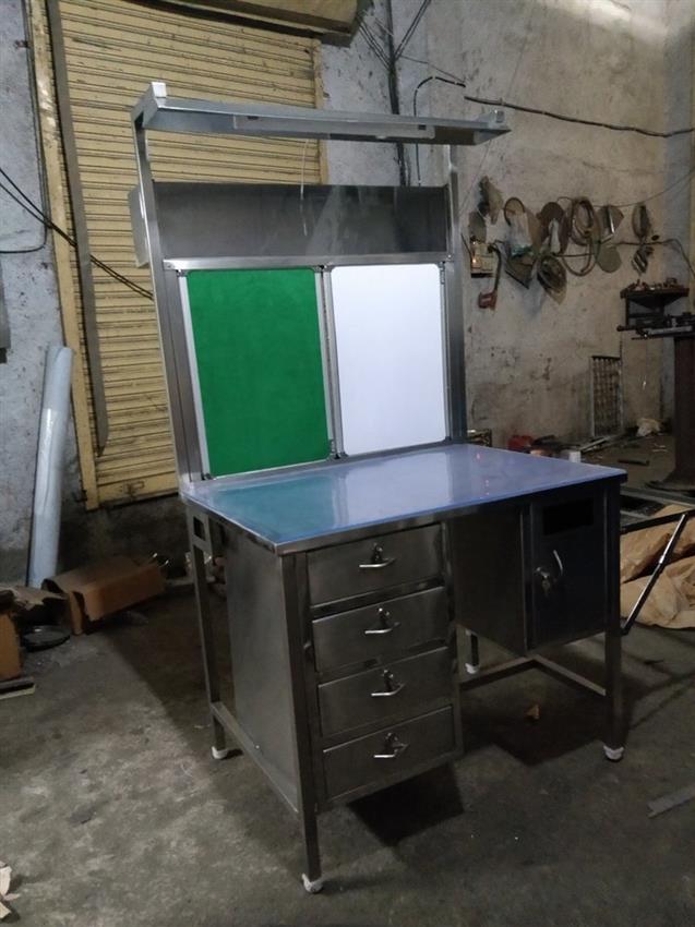 Custom Stainless Steel Inspection Table with Drawers