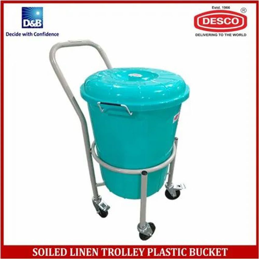 DESCO Plastic Bucket Linen Cart