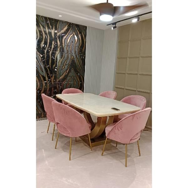 Marble Top Dining Table Set