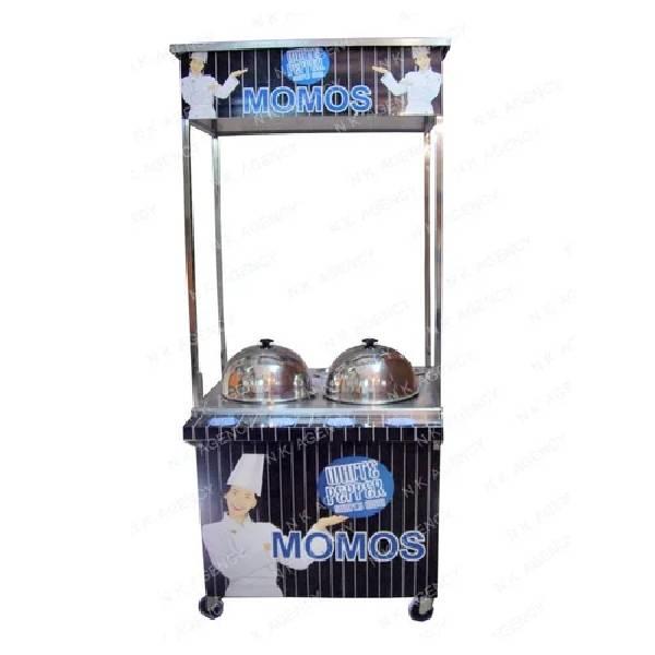 Portable Display Momos Counter Trolley
