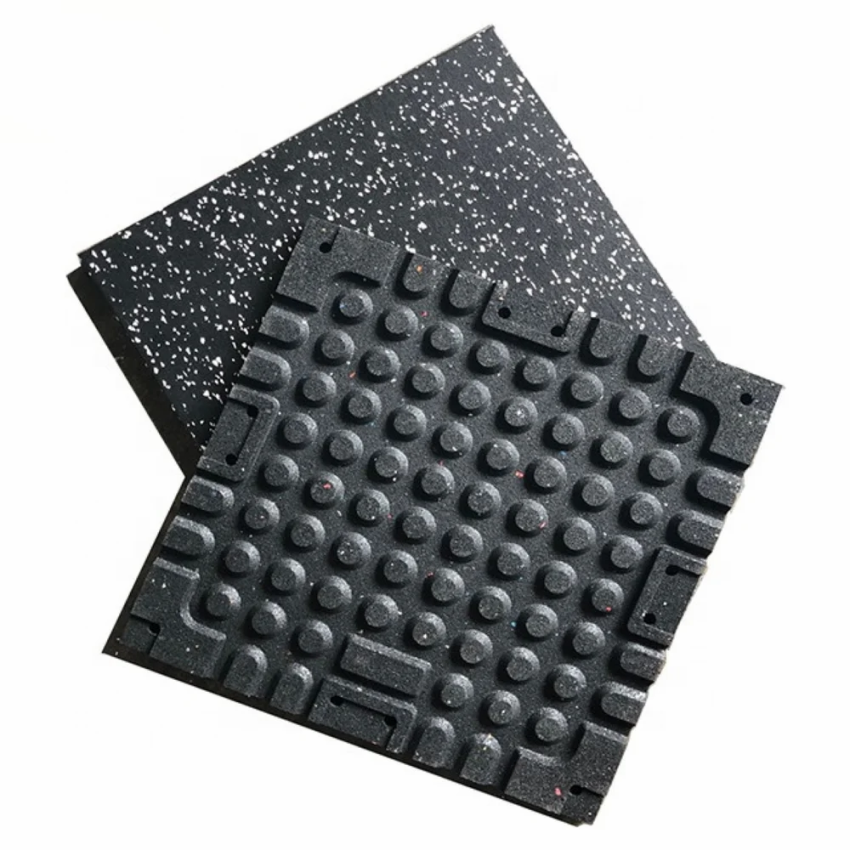 Dotted Black Rubber Gym Mat