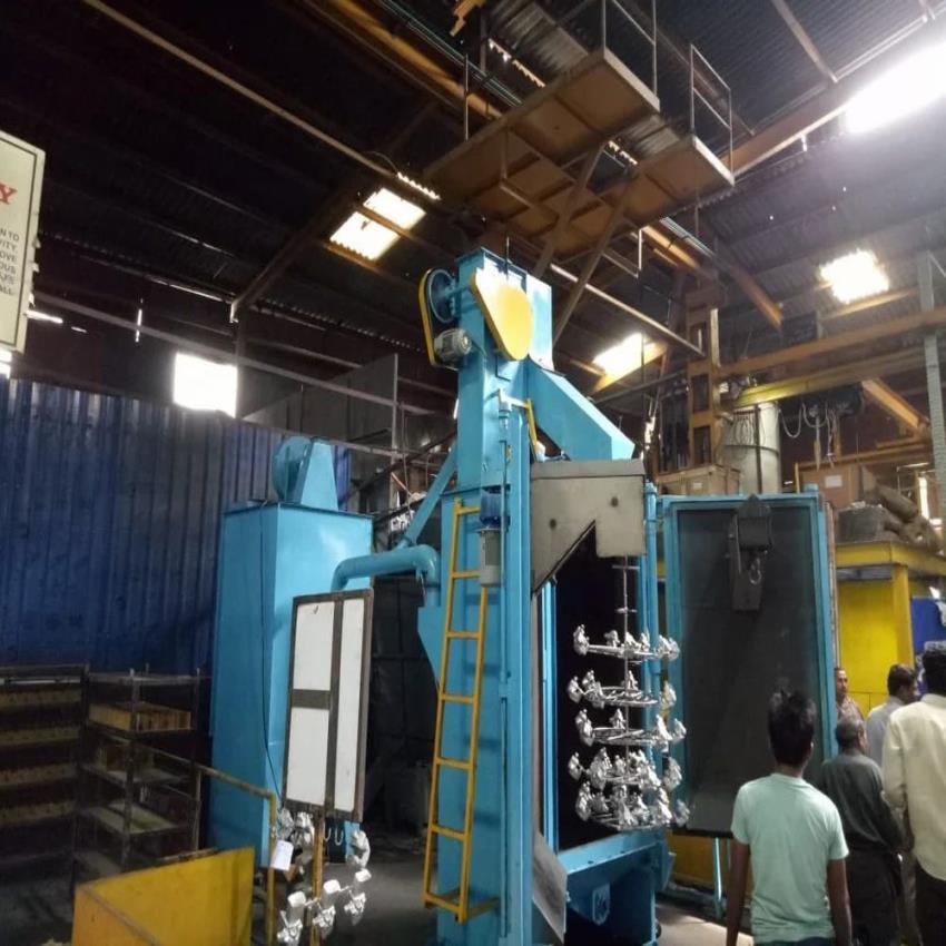 Double Door Wheel Blasting Hanger Machine