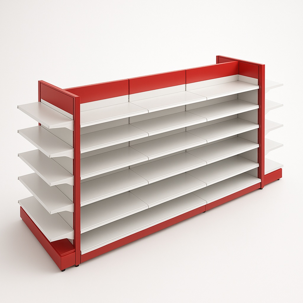 Double-Sided Gondola Shelving