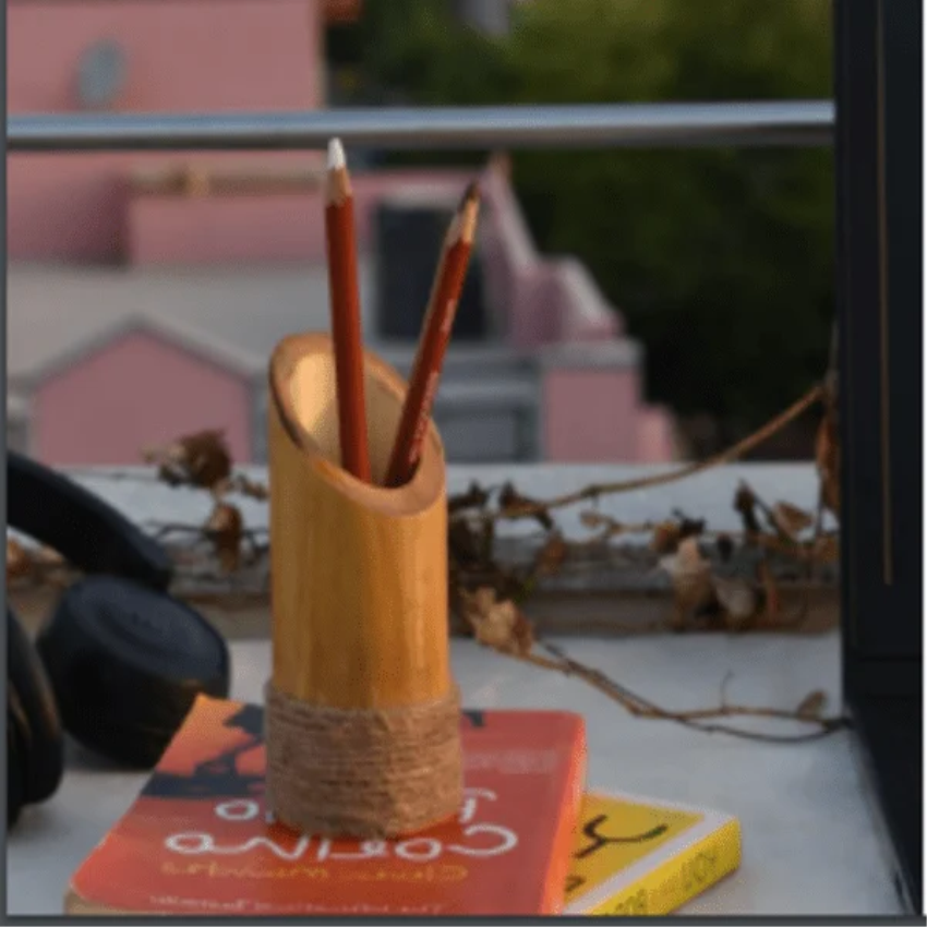 Custom Bamboo Pen Holder, Medium Size