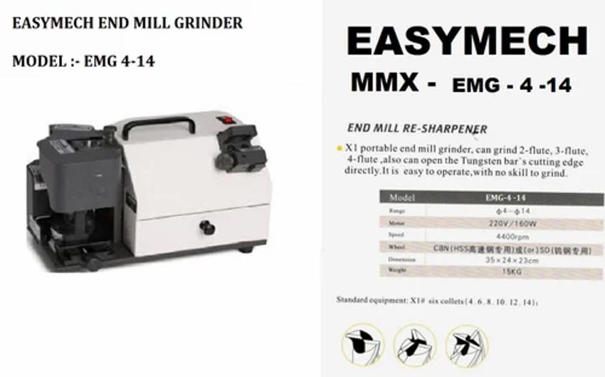 Easymech Mild Steel End Mill Sharpening Machine, Industrial, 2 Ton Capacity