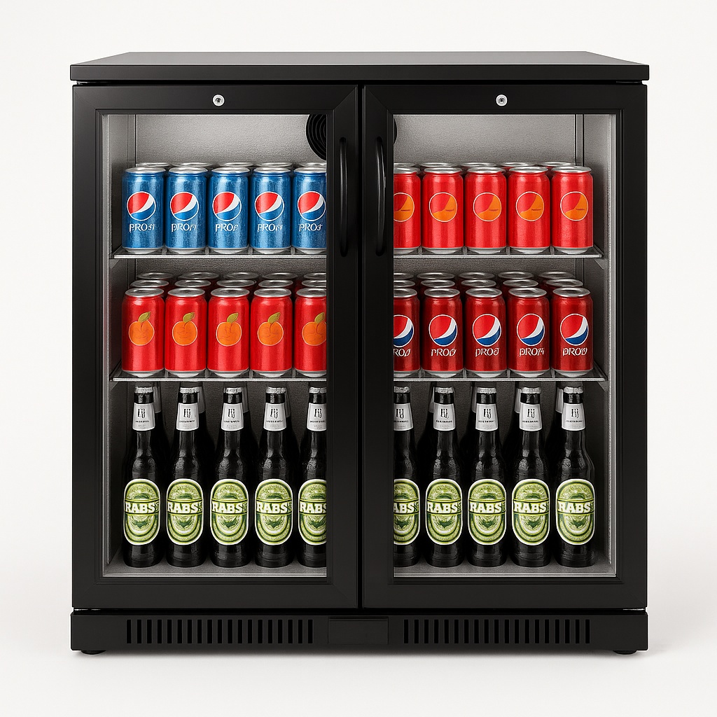 Famous Enterprises 346 L Glass Door Cold Drink Freeze, Double