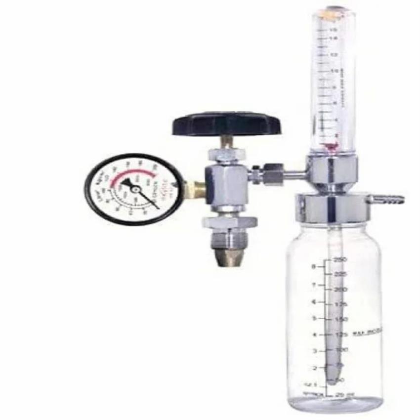 Oxygen Flow Valve with Humidifier, 0-15 L/min