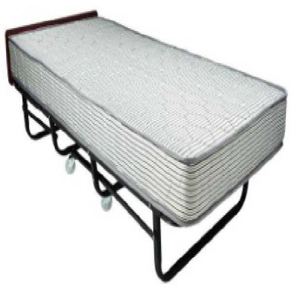 Foldable Bed, Wood Headboard, 8-Inch Mattress