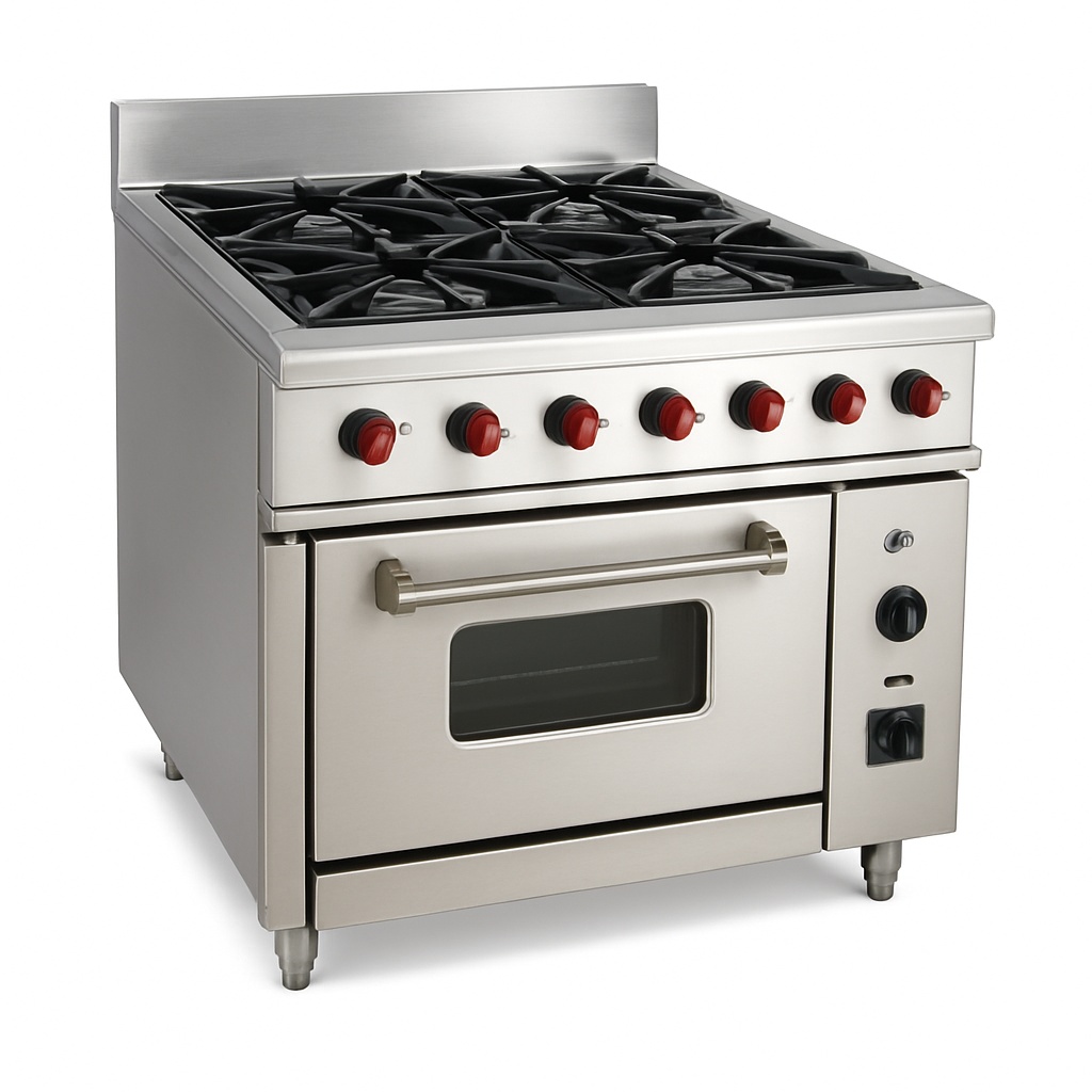 Four Burner Cooking Machine With Oven