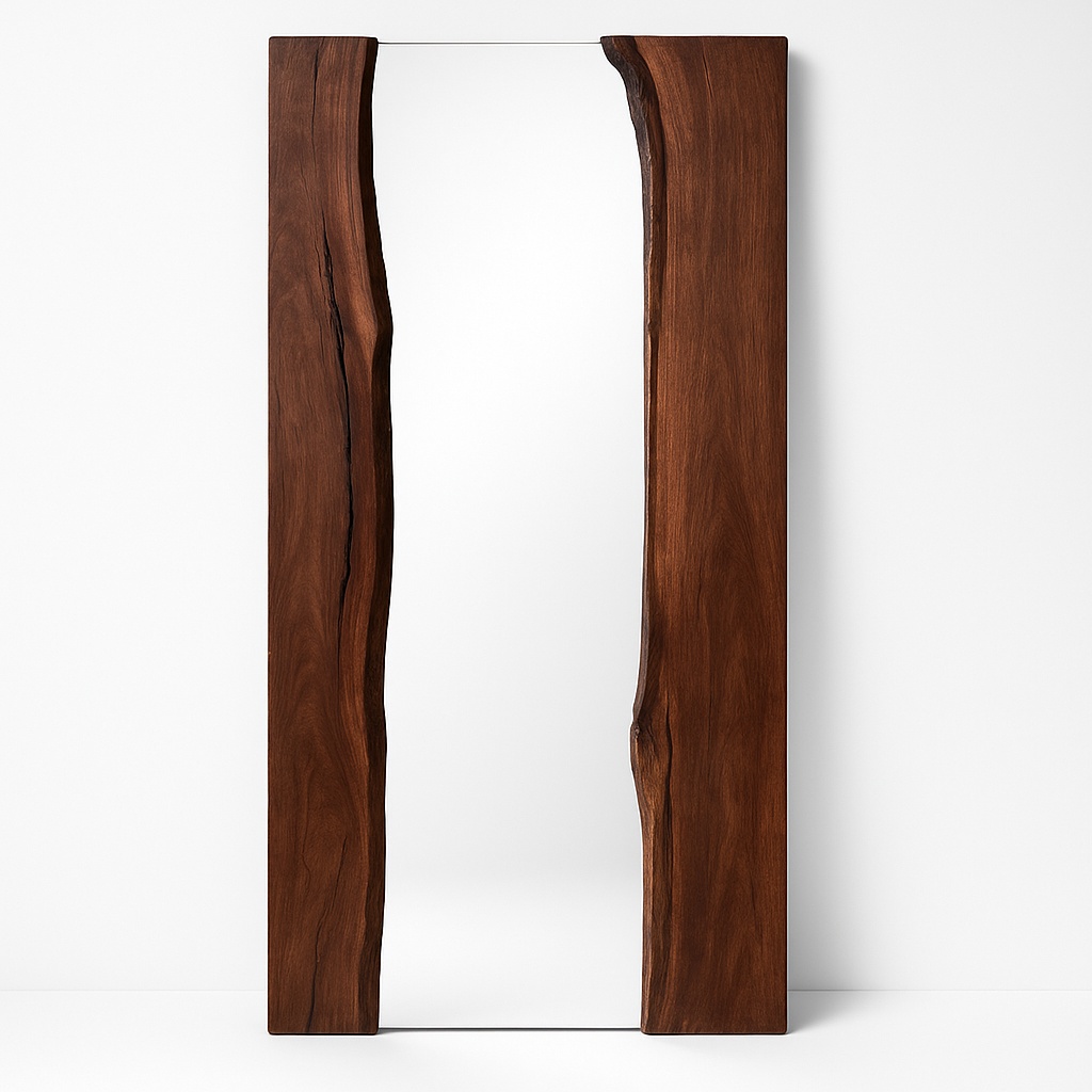 Wooden Live Edge Wall Mirror for Home