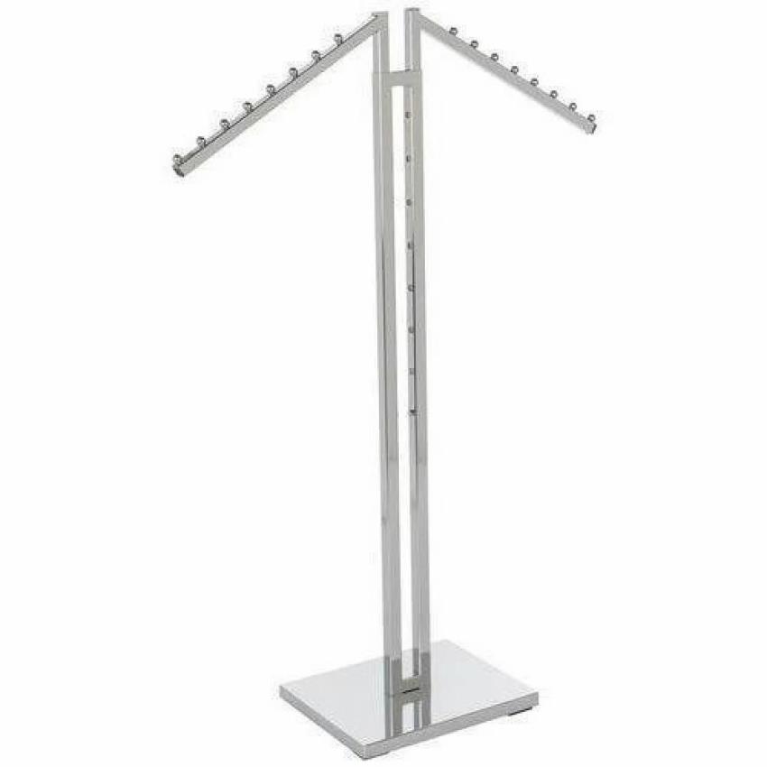 Free Standing Mild Steel 2 Way Garment Stand, For Supermarkets
