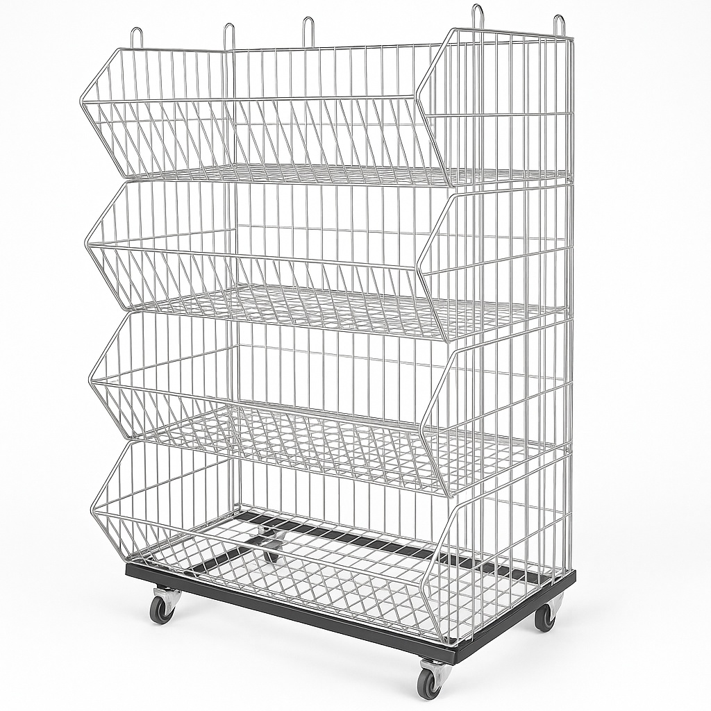 Free Standing Stainless Steel Wire Mesh Rack