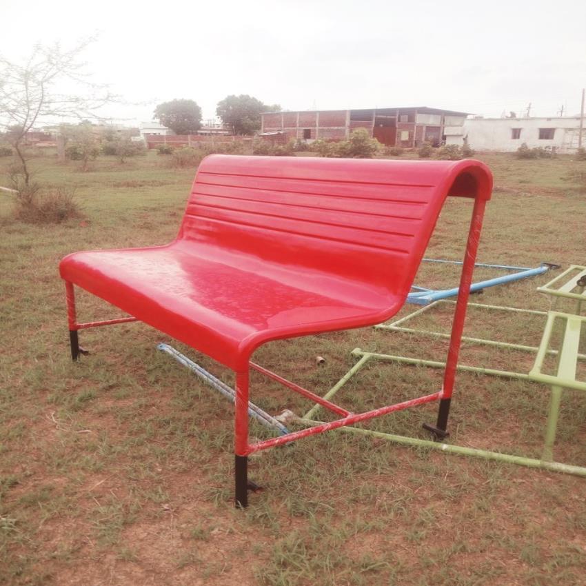 FRP Garden Bench with Backrest