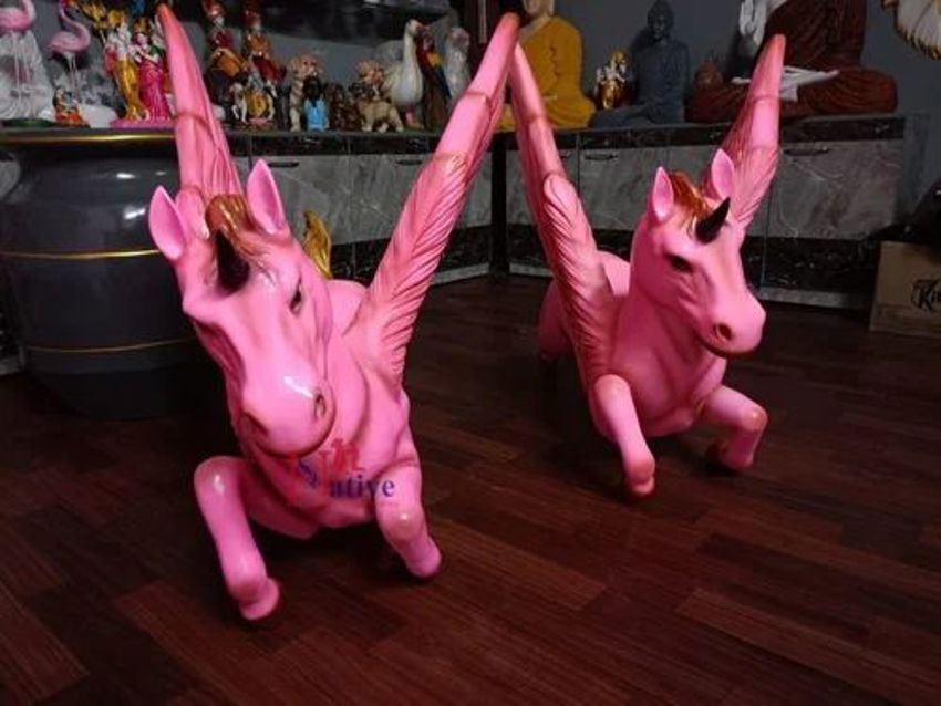 FRP Unicorn Horse Sculpture