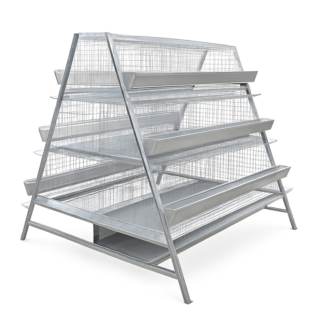 Galvanized Iron A Type Layer Poultry Cage, 100 Bird Capacity