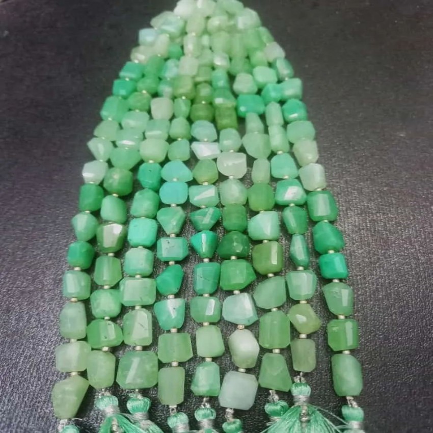 Natural Apple Green Chrysoprase Gemstone Beads, 25g