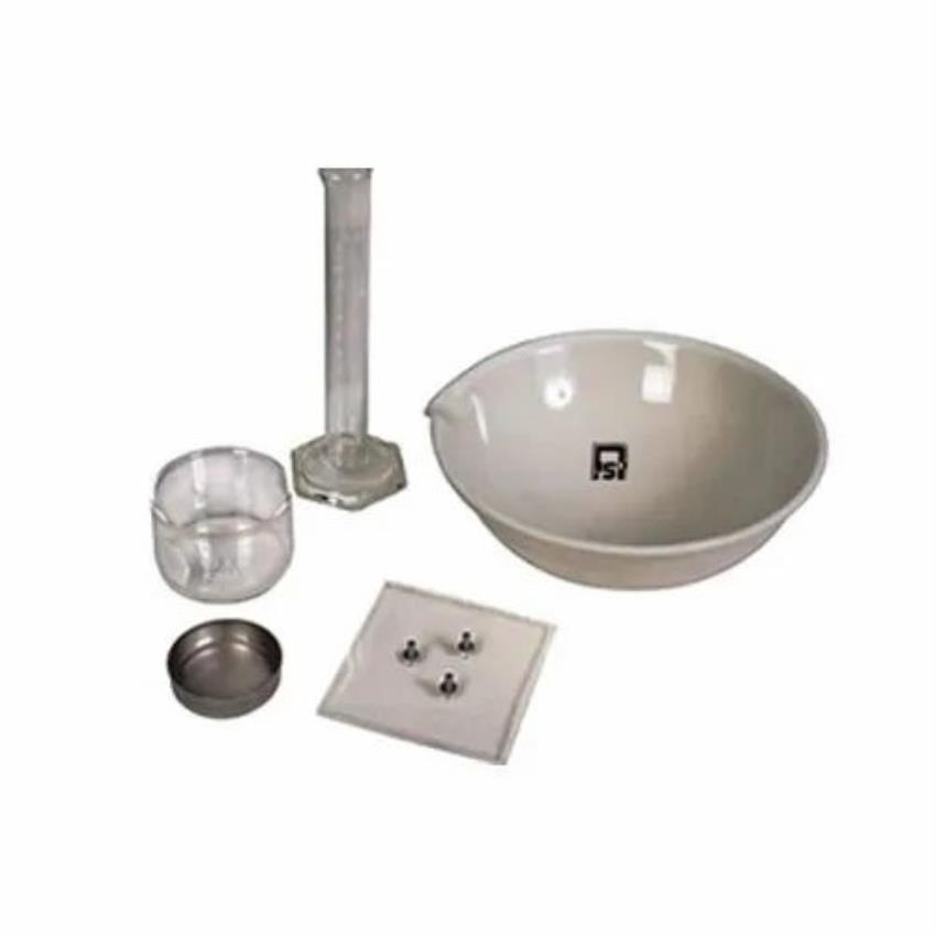 Glossy White Shrinkage Limit Set, Soil Testing Equipment