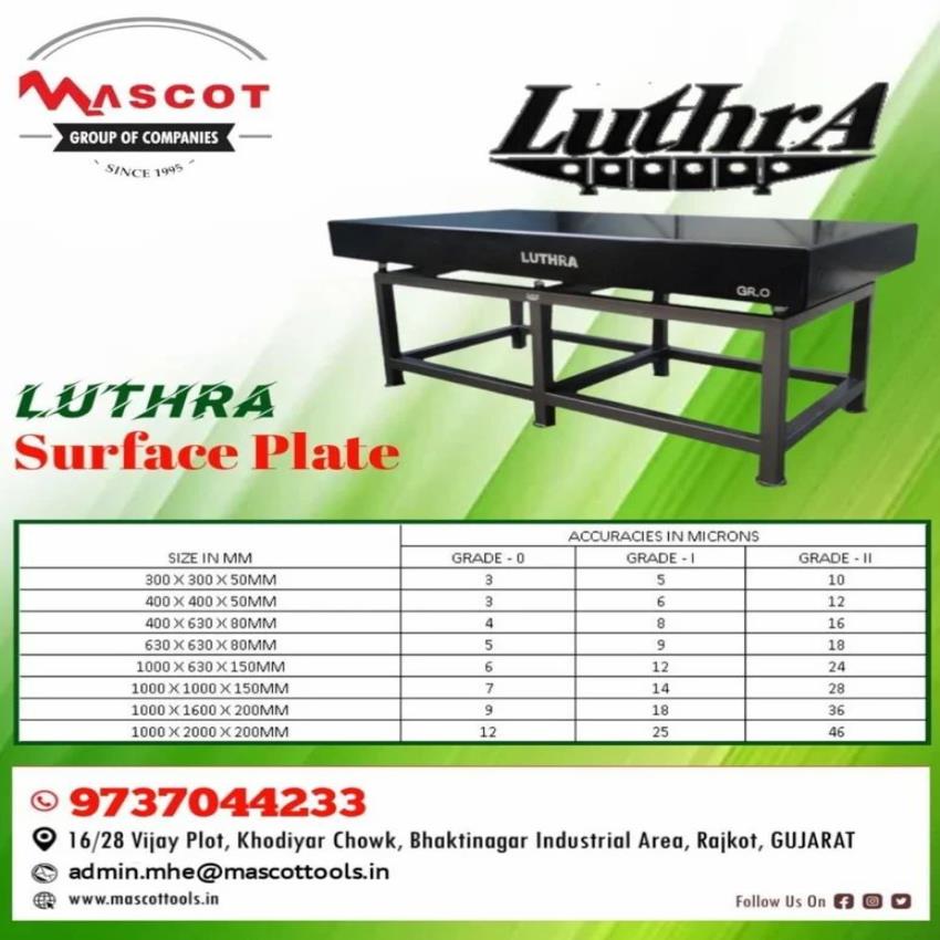 Granite, Cast Iron Surface Plate, 60mm-200mm Thickness